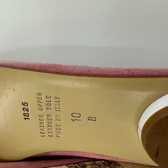 Bellofatto Pink Suede Ballet Flats Rhinestone Horse bit Details Size 10 - Picture 6 of 10